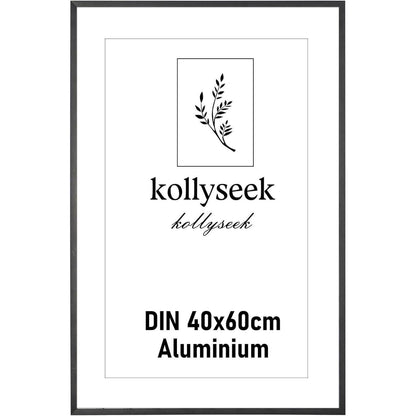 Kollyseek Bilderrahmen Aluminium 40x60cm Schwarz Acrylglas