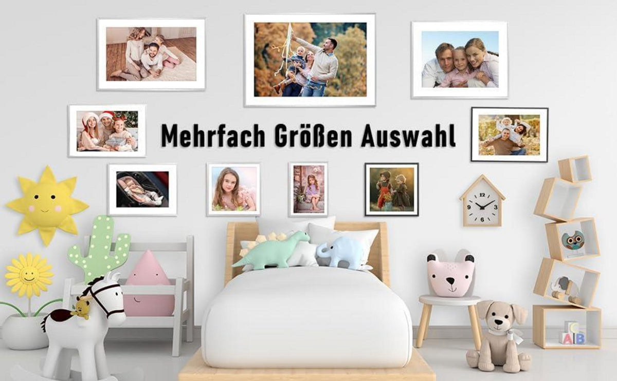 Aluminium Bilderrahmen 40x60cm Schwarz Metall Acrylglas Passepartout