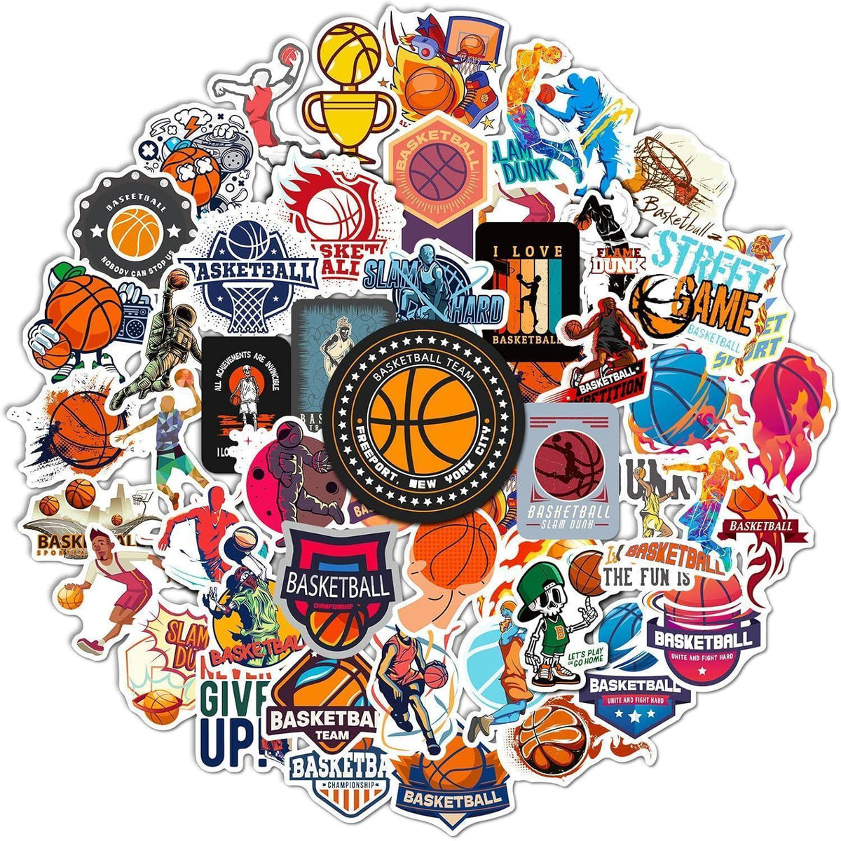 Basketball Aufkleber Set – 50 Niedliche Sticker für Auto & Laptop