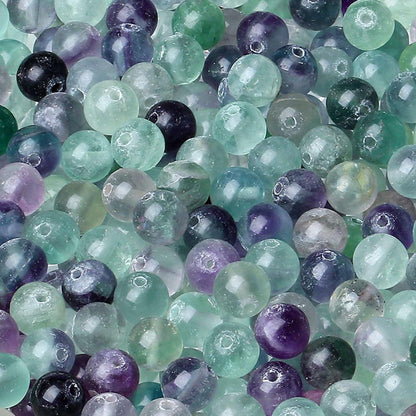 8mm Fluorit Perlen zum Schmuckbasteln, Naturstein Kristalle