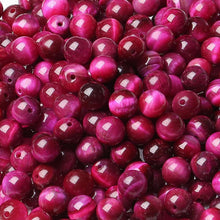 8mm Magenta Tigerauge Perlen für Schmuck DIY