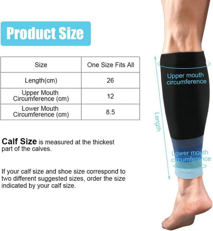 Sport Kompressionsstrümpfe 2er Set Wadenbandage Blau Verlauf