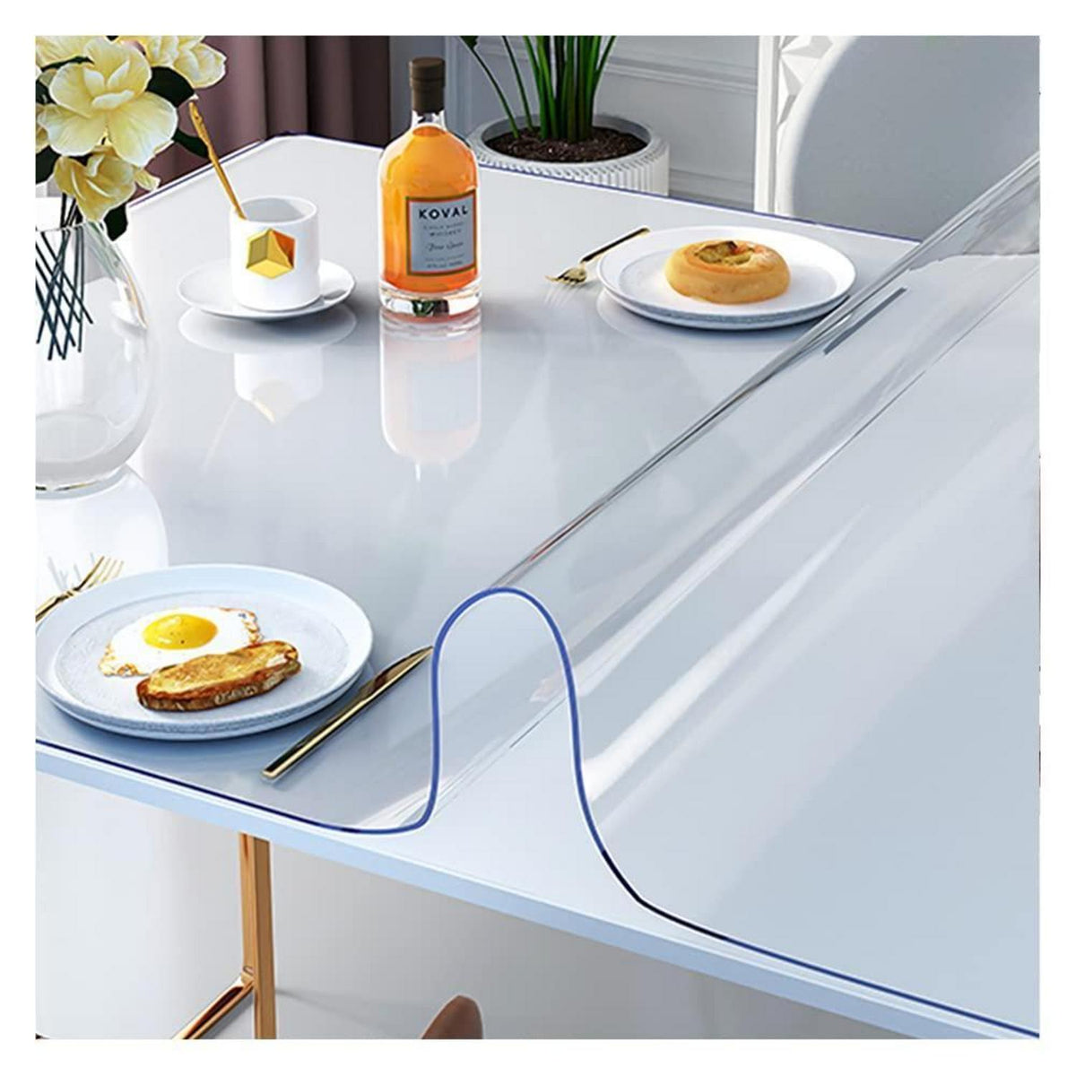 Transparente Tischdecke PVC 90x160 cm – Abwischbar & Schutz