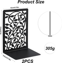 Buchstütze Metall schwarz, stabile Bookends für Regal