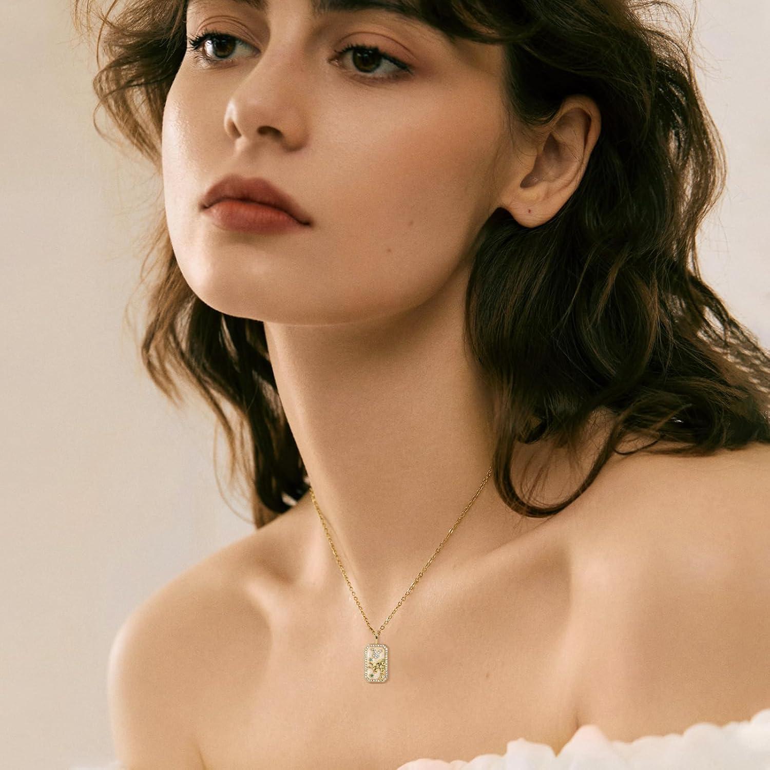 Symretie Gold Sternzeichen Kette Anhänger Halskette Damen Style Stier