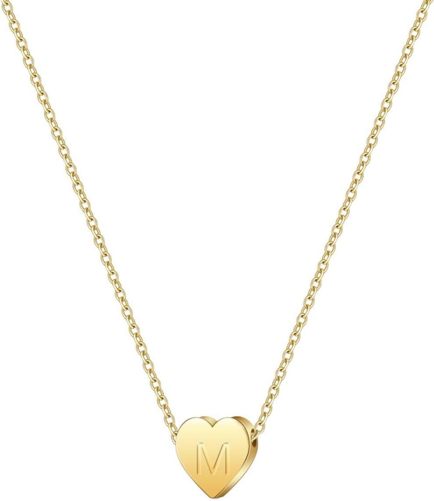 Symretie 14K Gold Vergoldete Damen Halskette mit Buchstabe M initiale