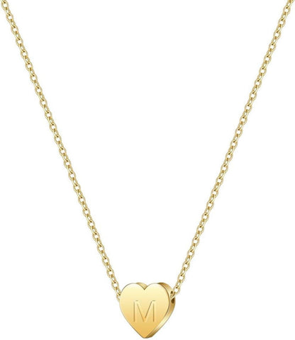 Symretie 14K Gold Vergoldete Damen Halskette mit Buchstabe M initiale