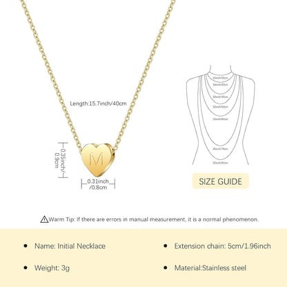 Symretie 14K Gold Vergoldete Damen Halskette mit Buchstabe M initiale