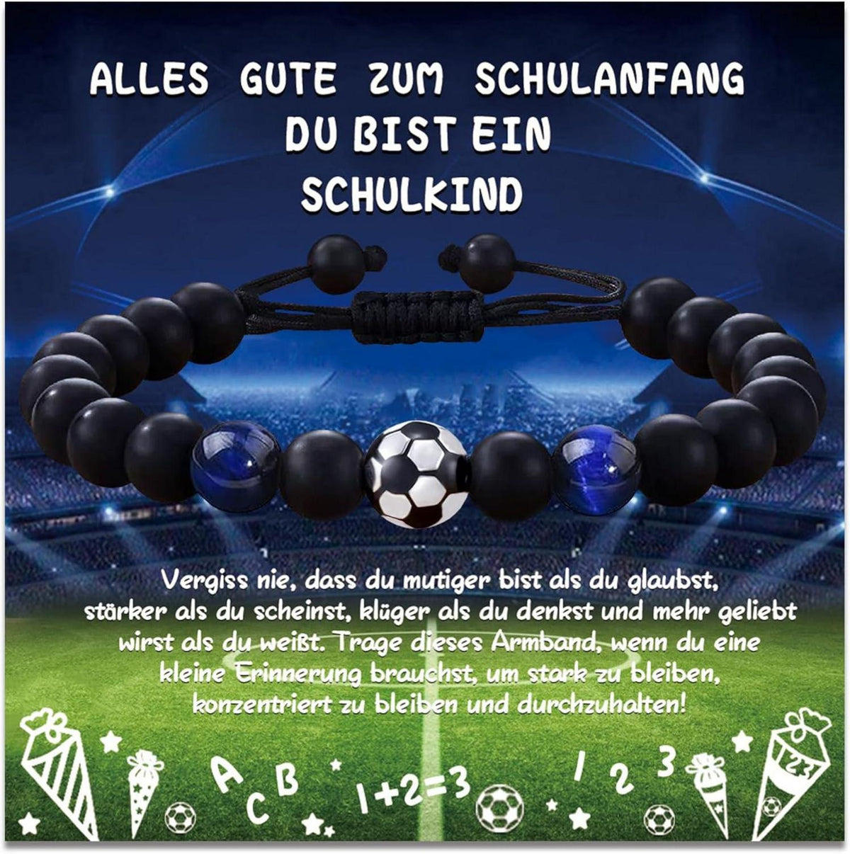Fußball Armband Einschulungsgeschenke Jungen Geschenkbox 2024