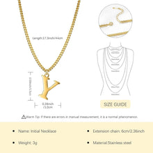 Symretie Goldkette mit Buchstaben A-Z 14K vergoldet Initial