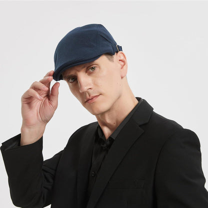 Schiebermütze Herren Baumwolle Flatcap Kaffeefarbe 56-60cm