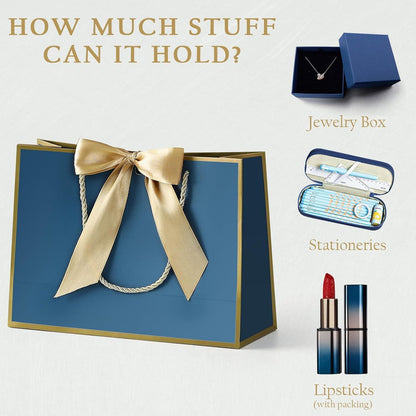 Geschenktüten mit Henkel, Navy Blau, Mittelgroß