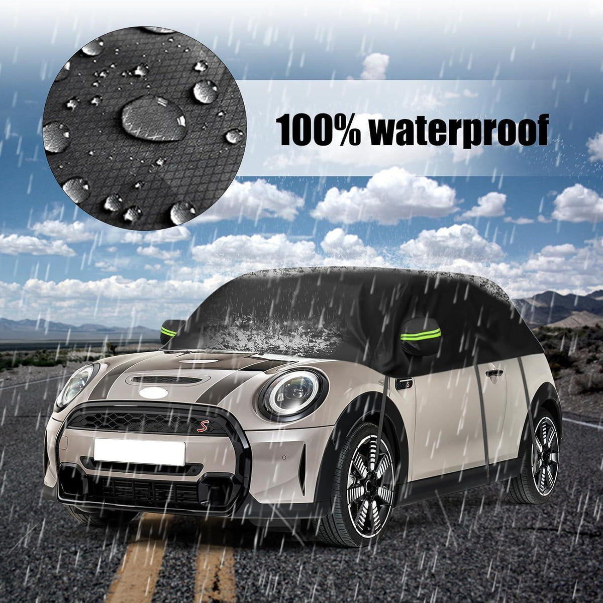 Autoabdeckung Mini Cooper 3-Türer 2000-2025, Halbgarage Wasserdicht