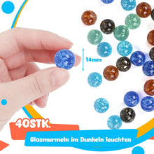 40 Stück Glasmurmeln leuchtend bunt 1,4 cm Marmorbahn