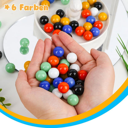 90er Set Bunte Glasmurmeln 1,6cm für Spiele & Dekoration
