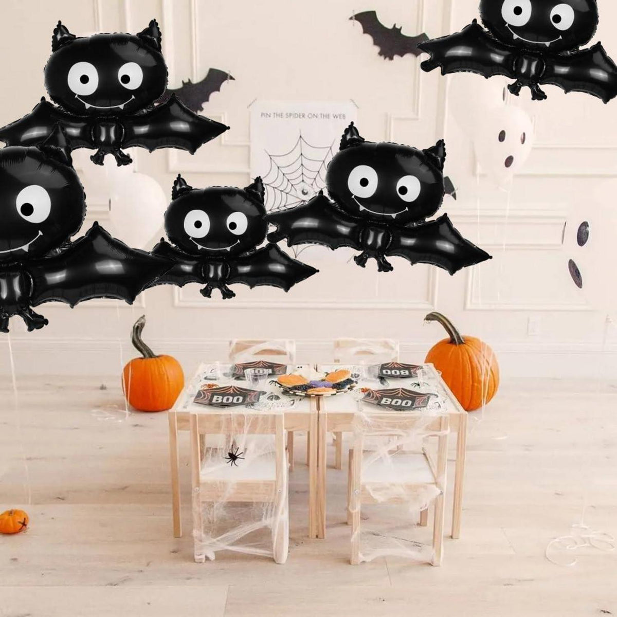 Halloween Fledermaus Folienballon 6 Stück Groß Dekoration Luftpumpen Zubehör