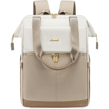 Großer Damen Rucksack wasserdicht mit Laptopfach 17,3 Zoll Beige & Khaki