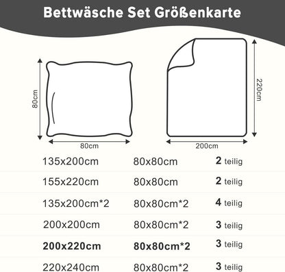 Ohano Bettwäsche 200x220cm 3-teiliges Bettwäsche-Set - Kuschelig weich