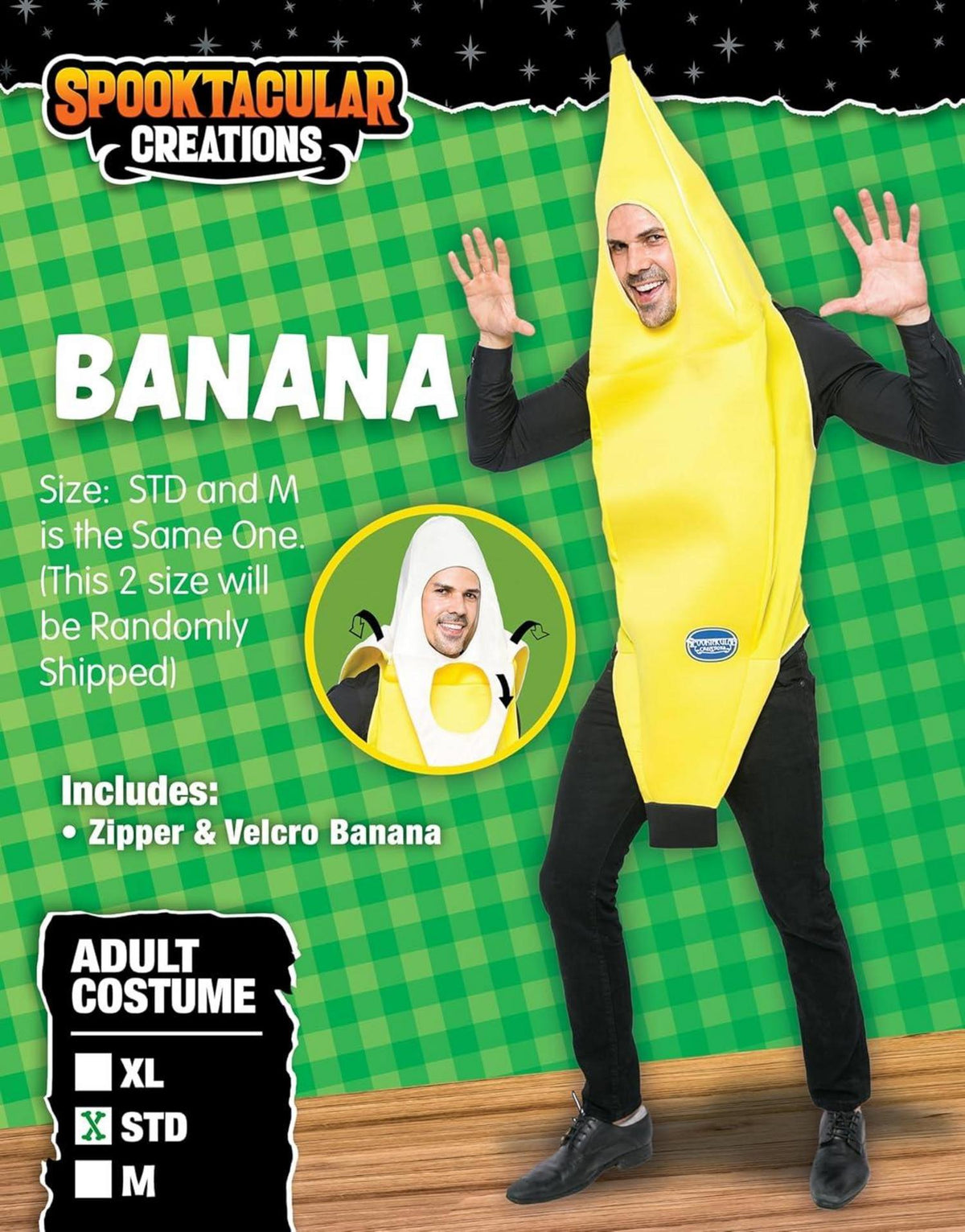 Deluxe Bananen Kostüm Erwachsene für Halloween Party Cosplay