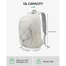 12L Wanderrucksack Mini Sport Backpack für Damen Herren Beige