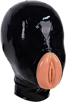 Bondage Latexmaske BDSM Fetisch Kopfhaube Cosplay Schwarz
