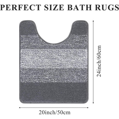 WC-Teppich rutschfest, grau, 50x60 cm – Badteppich saugfähig