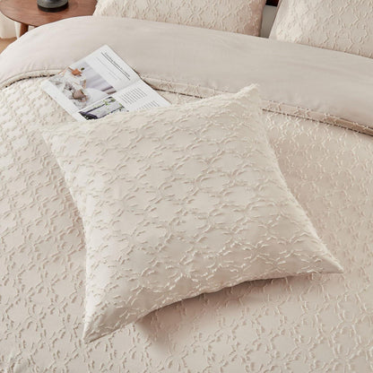 Boho Bettwäsche Set 220x240 Beige Getuftet – 3-teilig