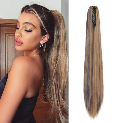 Zopf Extension Dunkelblond & Mittelbraun 55cm mit Klaue