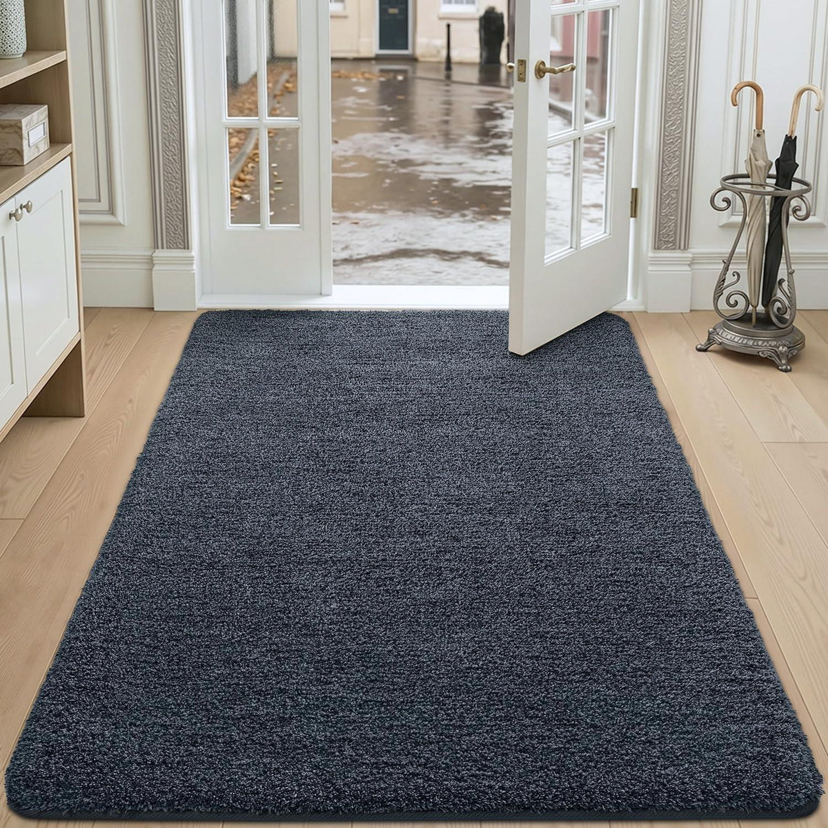 Fußmatte Innen Blau-Schwarz 120x180 cm – Rutschfest & Saugfähig