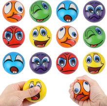 12er Pack Anti Stress Bälle mit Emoji Gesichtern