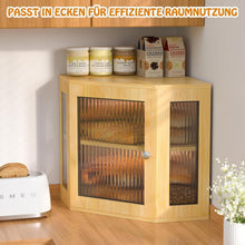 Eck-Brotkasten Bambus mit 2 Etagen, höhenverstellbar