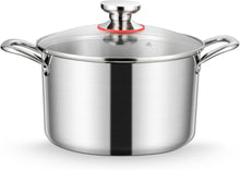 Kochtopf 6,6L Induktion Glasdeckel 3-Lagen Edelstahl