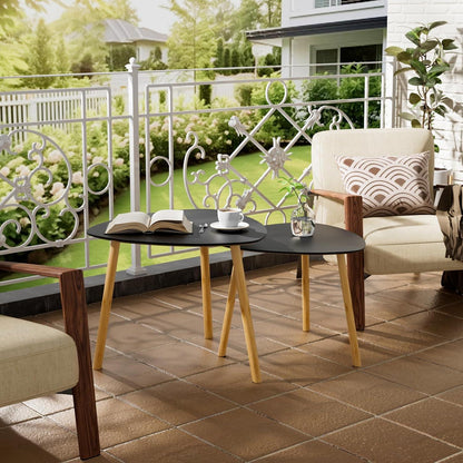 Moderne 2er Set Couchtisch Beistelltisch Wohnzimmer Schwarz
