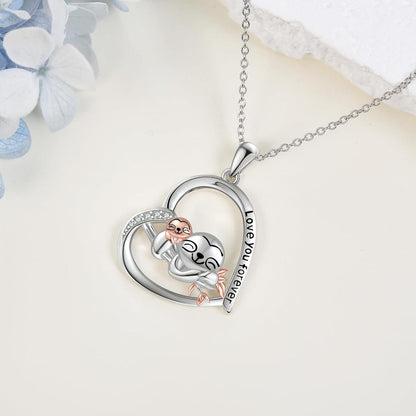 VONALA Faultier Halskette 925 Sterling Silber Niedlicher Tierschmuck inkl. Anhänger