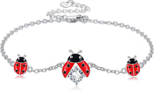 925 Sterling Silber Marienkäfer Armband Verstellbar für Damen