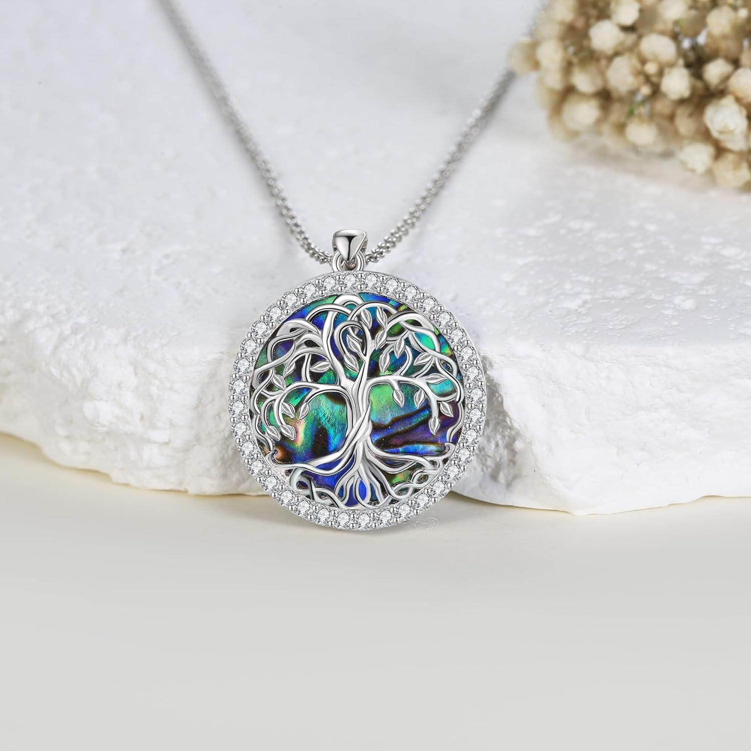 Lebensbaum Halskette 925 Sterling Silber keltischer Baum Anhänger