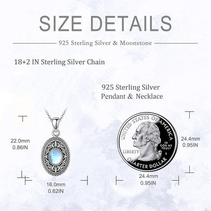 VONALA Celtic Sterling Silber Foto Anhänger Halskette mit