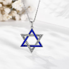 Davidstern Halskette 925 Sterling Silber Opal Judaica
