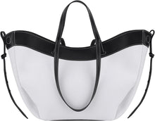 Große Tote Bag Kunstleder Damen Shopper Schultertasche Schwarz
