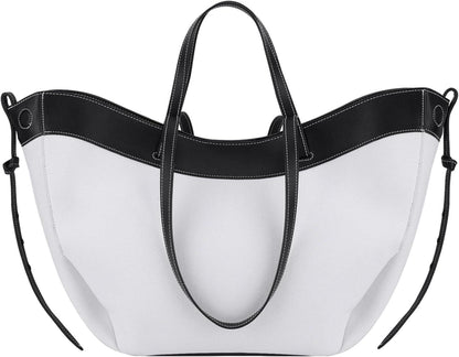 Große Tote Bag Kunstleder Damen Shopper Schultertasche Schwarz