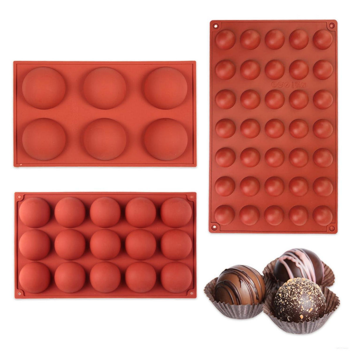 3er-Set Silikon Kugelförmige Backformen (2,5-6,5cm)