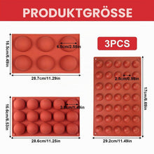 3er-Set Silikon Kugelförmige Backformen (2,5-6,5cm)