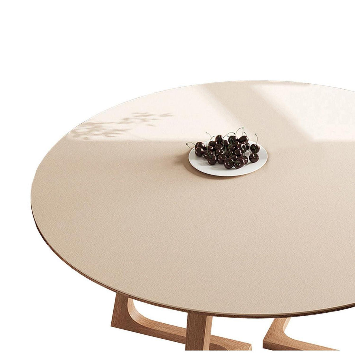 Runde PU Tischdecke 110cm wasserdicht Beige Khaki