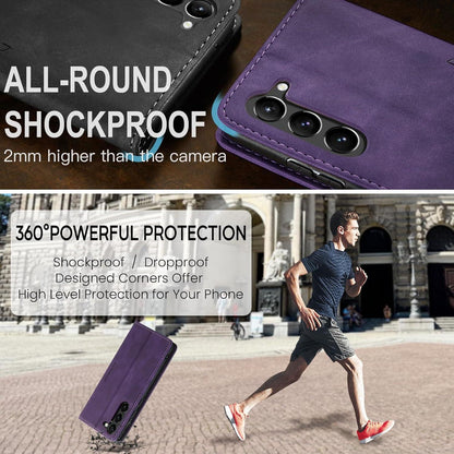 Samsung Galaxy S23 5G Handyhülle Premium Leder Flip Case Schutzhülle - Lila