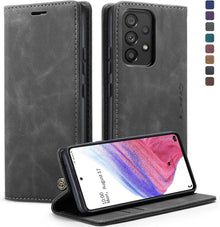Handyhülle Samsung Galaxy A53 5G Premium Leder Grau