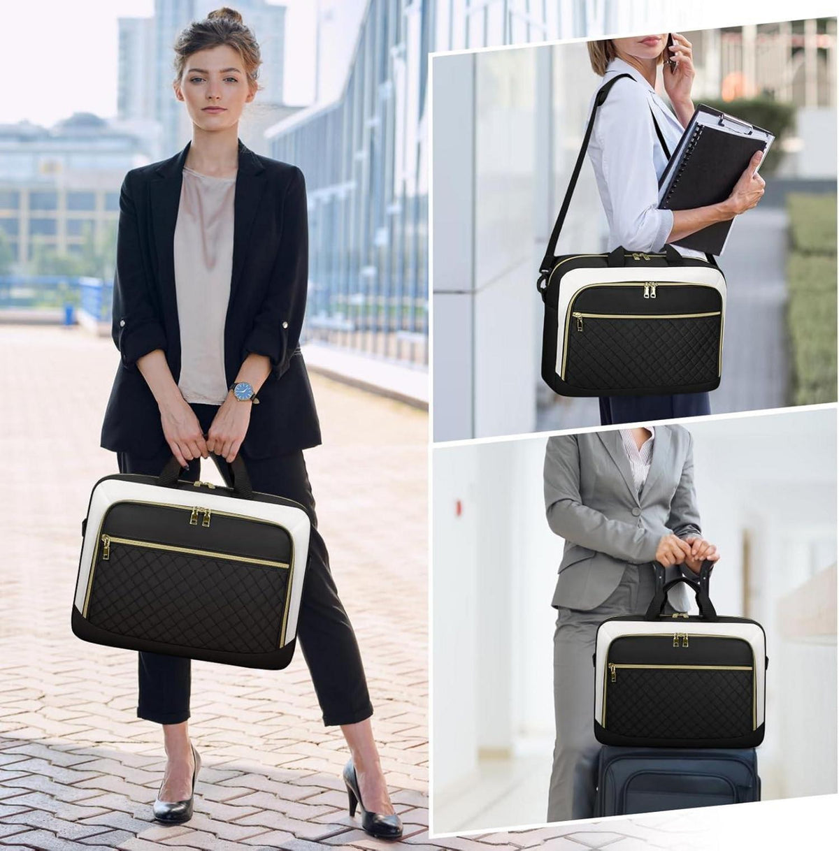 Laptoptasche 17,3 Zoll Damen Business Notebook wasserdicht Schwarz