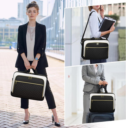 Laptoptasche 17,3 Zoll Damen Business Notebook wasserdicht Schwarz