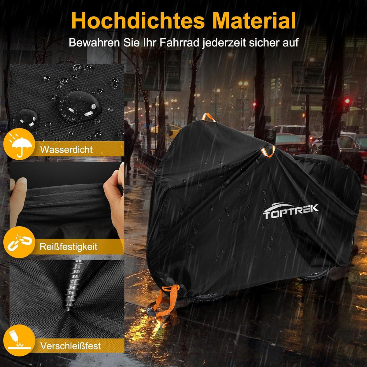 Fahrradabdeckung wasserdicht 210D Oxford-Gewebe Outdoor 210x110x95cm