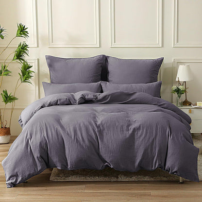 Doppelte Musselin Bettwäsche 135x200 4tlg BaumwolleSET