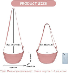 Damen Halbmond Crossbody Schultertasche Nylon Reißverschluss
